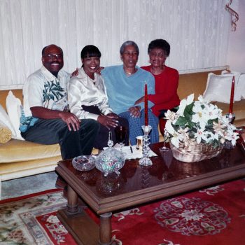 Christmas 2001 at Evelyn's -  Charles, Valerie, Dahna, and Evelyn
